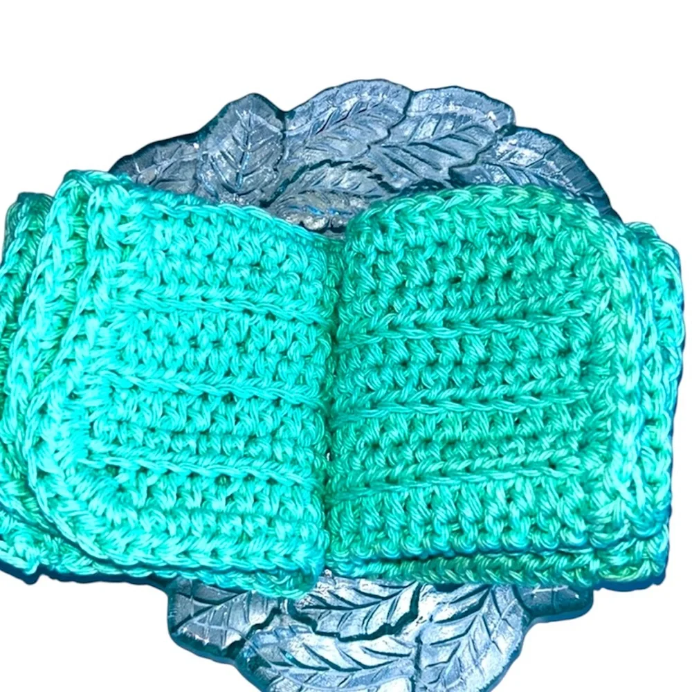 HAND CRAFTED Crocheted Colorful 100% Cotton All Purpose Wash or Dish Cloths